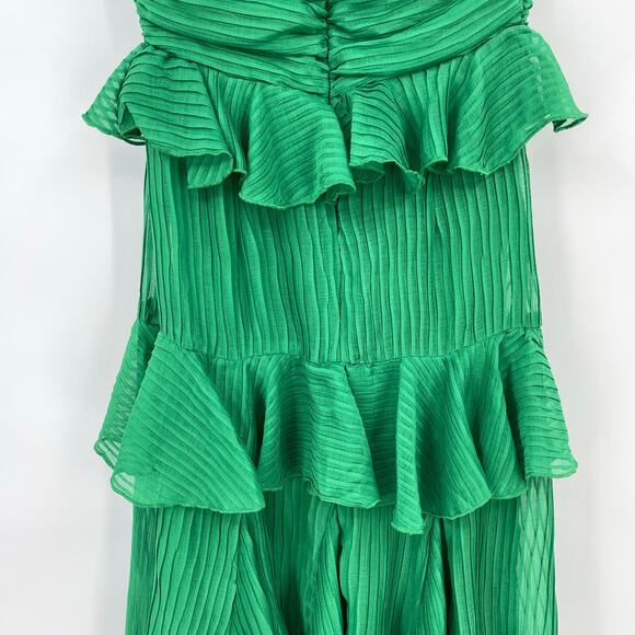 Line & Dot | NWT Cari Halter Maxi Dress in Kelly Green Tiered Pleated Halter XS - Picture 10 of 14
